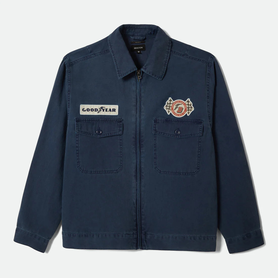 BRIXTON GOODYEAR TRADEMARK LIGHTWEIGHT GARAGE JACKET WASHED NAVY