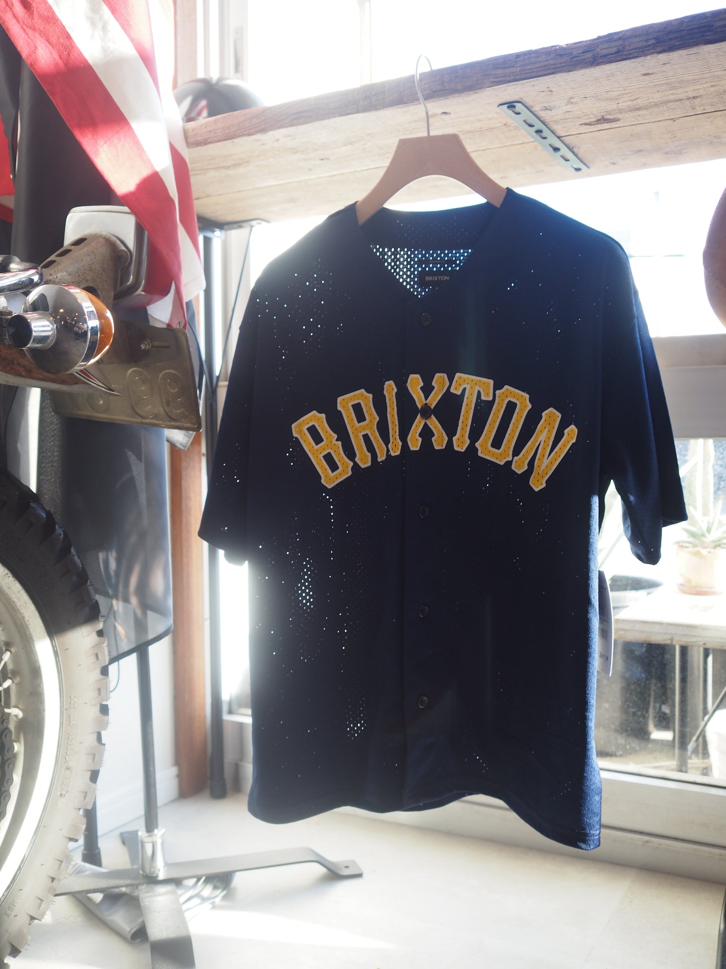 BRIXTON THE BRIXTON MESH BASEBALL JERSEY - WASHED NAVY ブリクストン メッシュベースボールジャージ