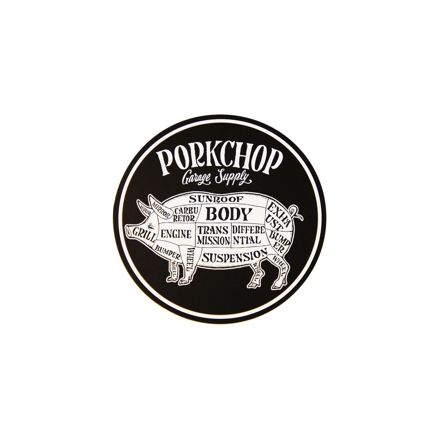 PORKCHOP GARAGE SUPPLY PORKCHOP CIRCLE STICKER ポークチョップガレージサプライ サークルステッカー