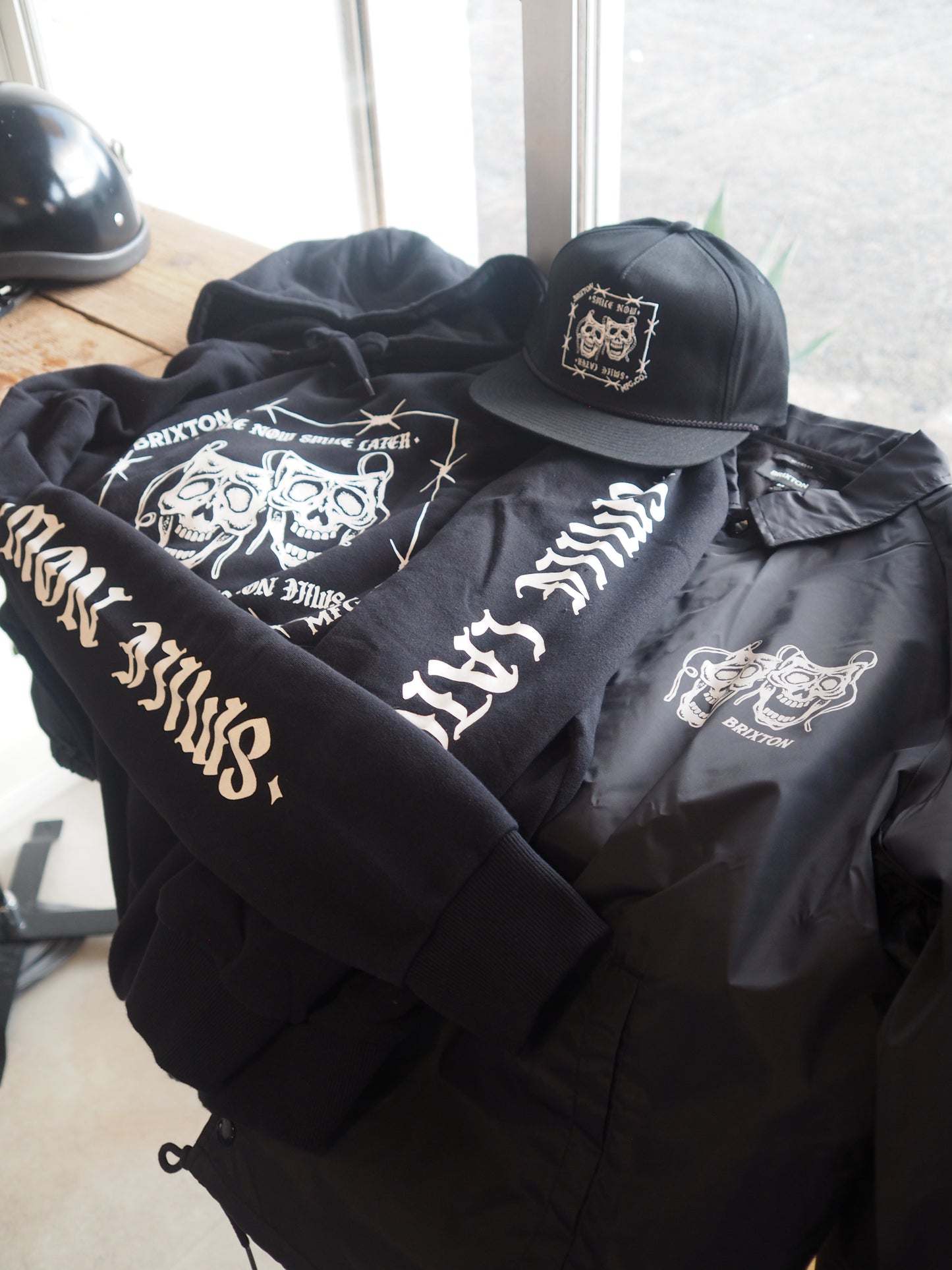 BRIXTON SMILE ALWAYS RELAXED HOODIE - BLACK ブリクストン スマイルオールウェイズ リラックス フーディ パーカー