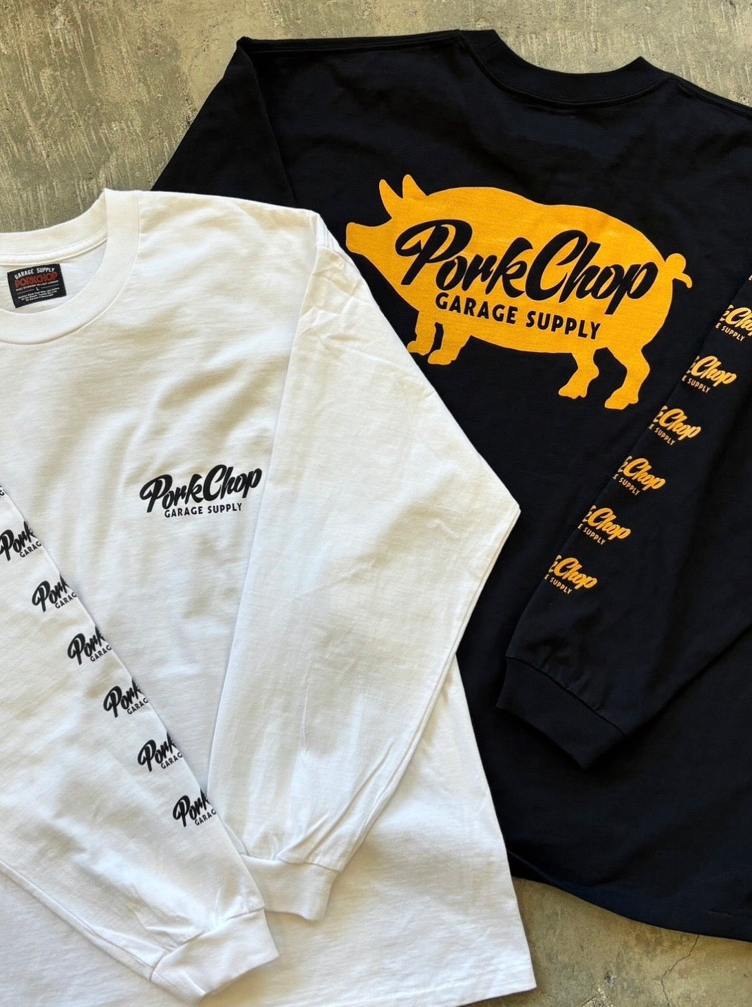 PORKCHOP GARAGE SUPPLY SCRIPT PORK L/S TEE ポークチョップガレージ