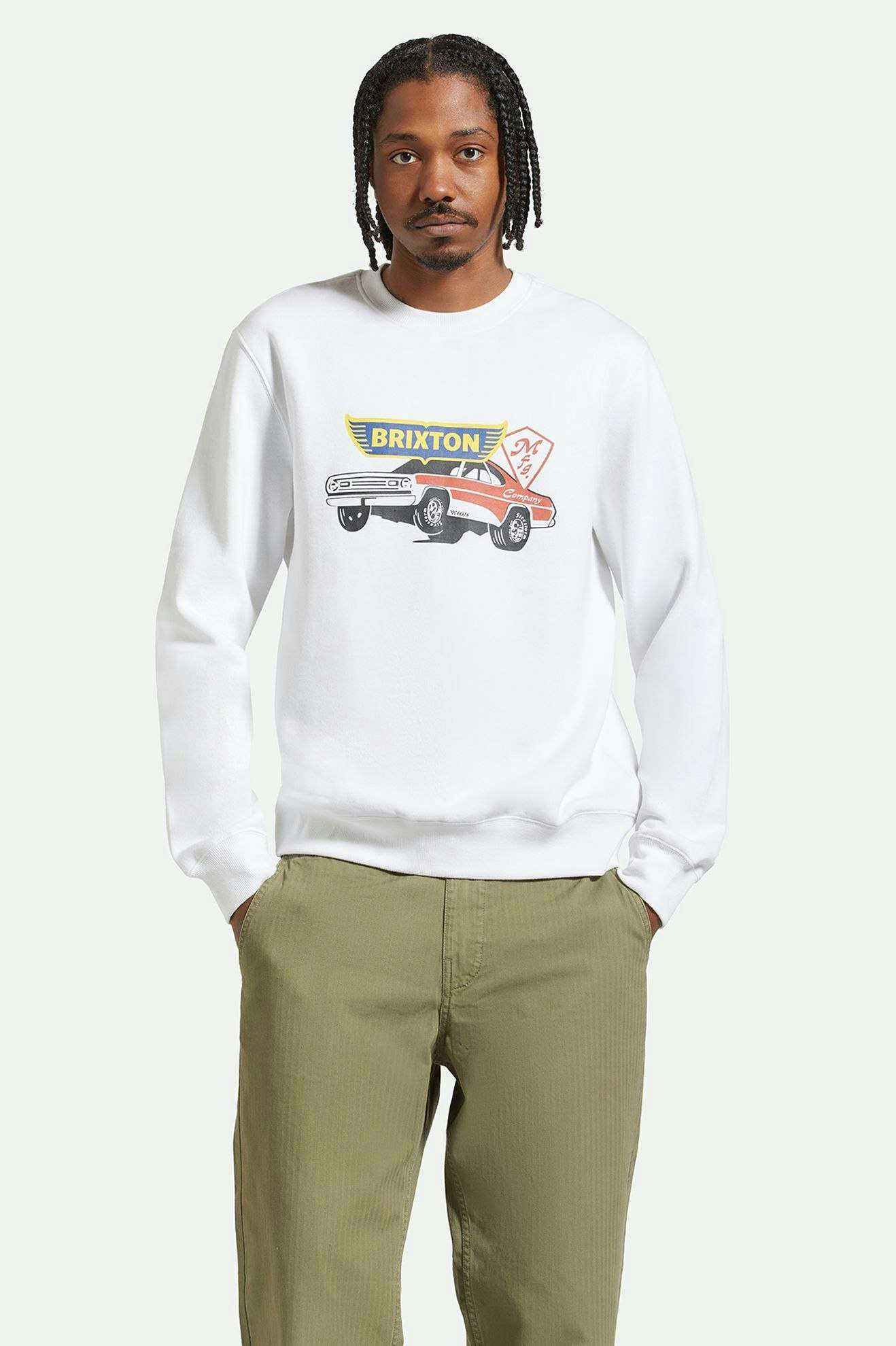 BRIXTON BARONA CREW-WHITE