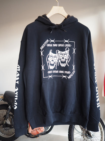 BRIXTON SMILE ALWAYS RELAXED HOODIE - BLACK ブリクストン スマイルオールウェイズ リラックス フーディ パーカー