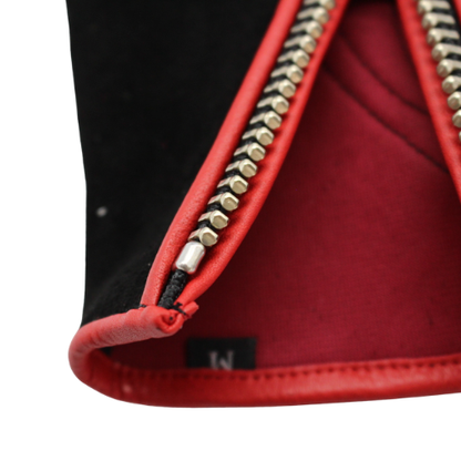 powwow the gauntlet TYPE-TERRY Roughout Leather Black/Red パウワウ ガントレッド グローブ テリー ラフアウトレザー ブラック/レッド