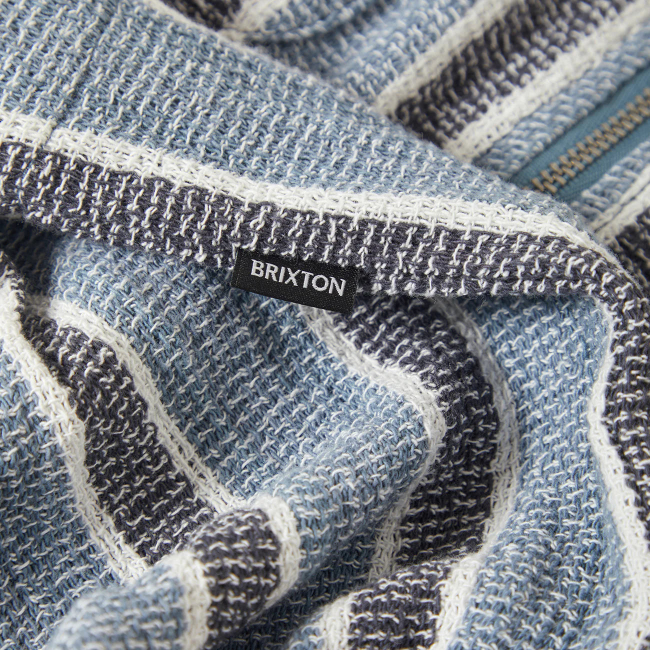 BRIXTON THE DEXTER TEXTURED STRIPE S/S WVN BLACK/DUSTY BLUE ブリクストン デクスターテクスチャードストライプ ショートスリーブシャツ