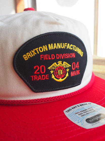 BRIXTON DIVISION NP MP SNAPBACK OFF WHITE/RED ブリクストンディビジョン スナップバックキャップ