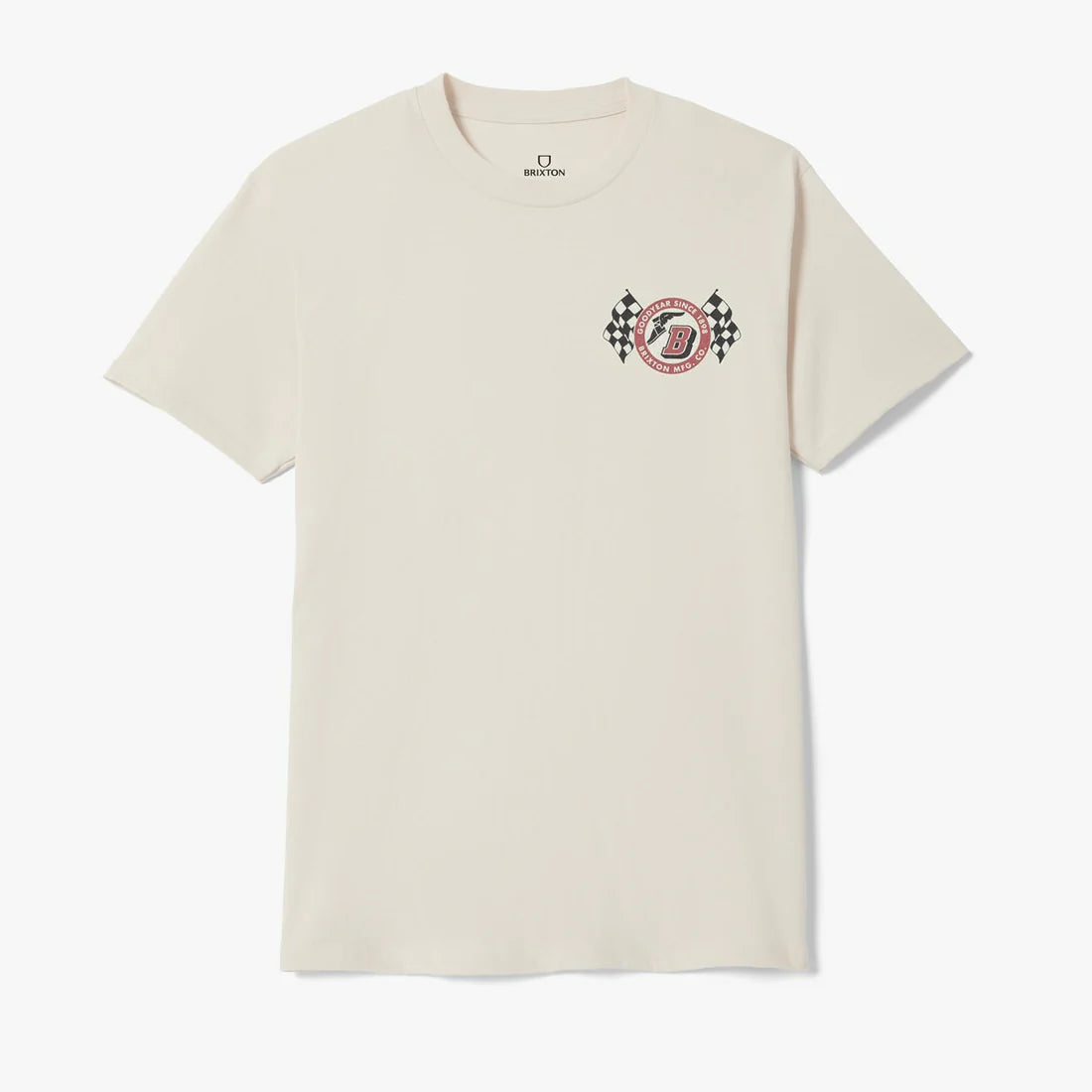 BRIXTON GOODYEAR SPEEDWAY S/S STD -CREAM ブリクストン グッドイヤー スピードウェイ ショートスリーブTシャツ