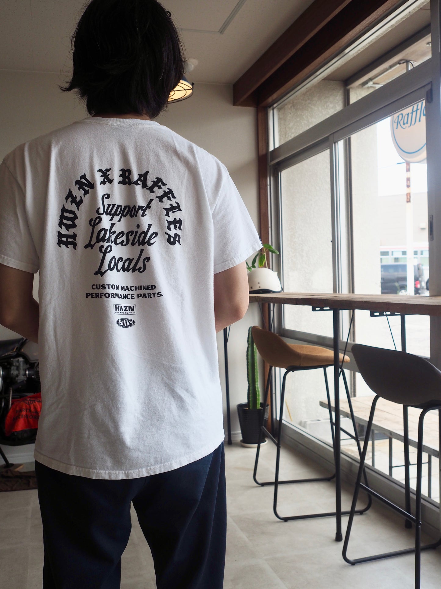 HWZN × Raffles double name short sleeve pocket tee　ハウゼンｘラッフルズ　ダブルネームTシャツ