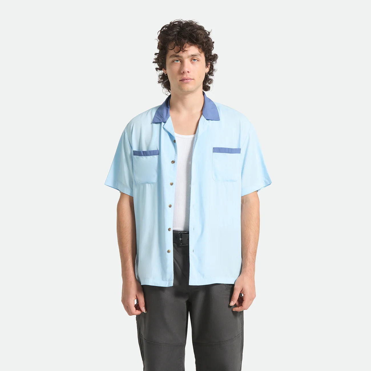 BRIXTON LAFAYETTE S/S WVN BLUE AURA ブリクストン ラファイエット ショートスリーブシャツ