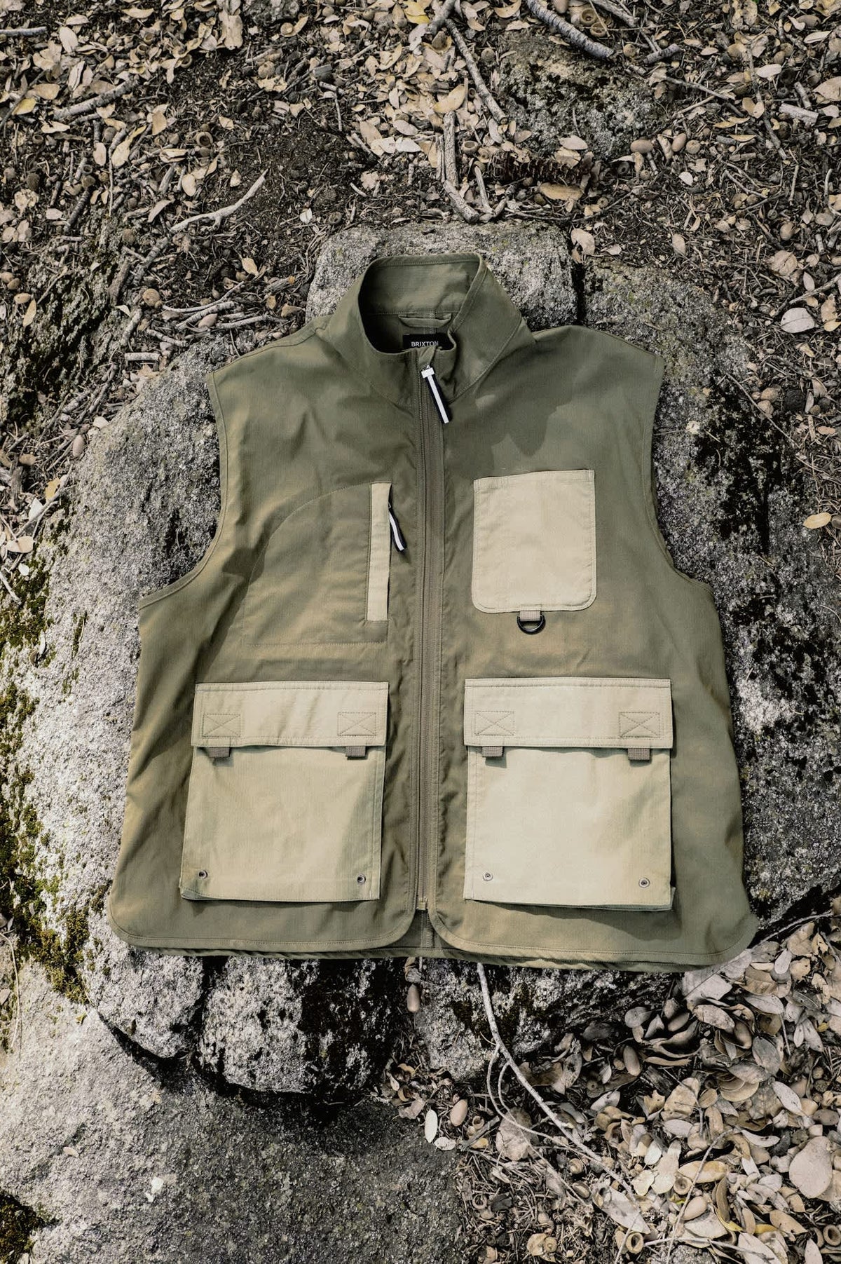 BRIXTON JOURNEY UTILITY VEST Dark Olive / Olive Surplus