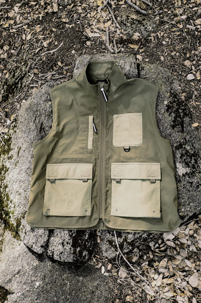 BRIXTON JOURNEY UTILITY VEST Dark Olive / Olive Surplus