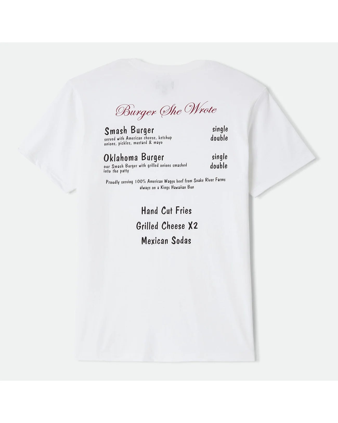 BRIXTON BURGER SHE WROTE POCKET TEE - WHITE
