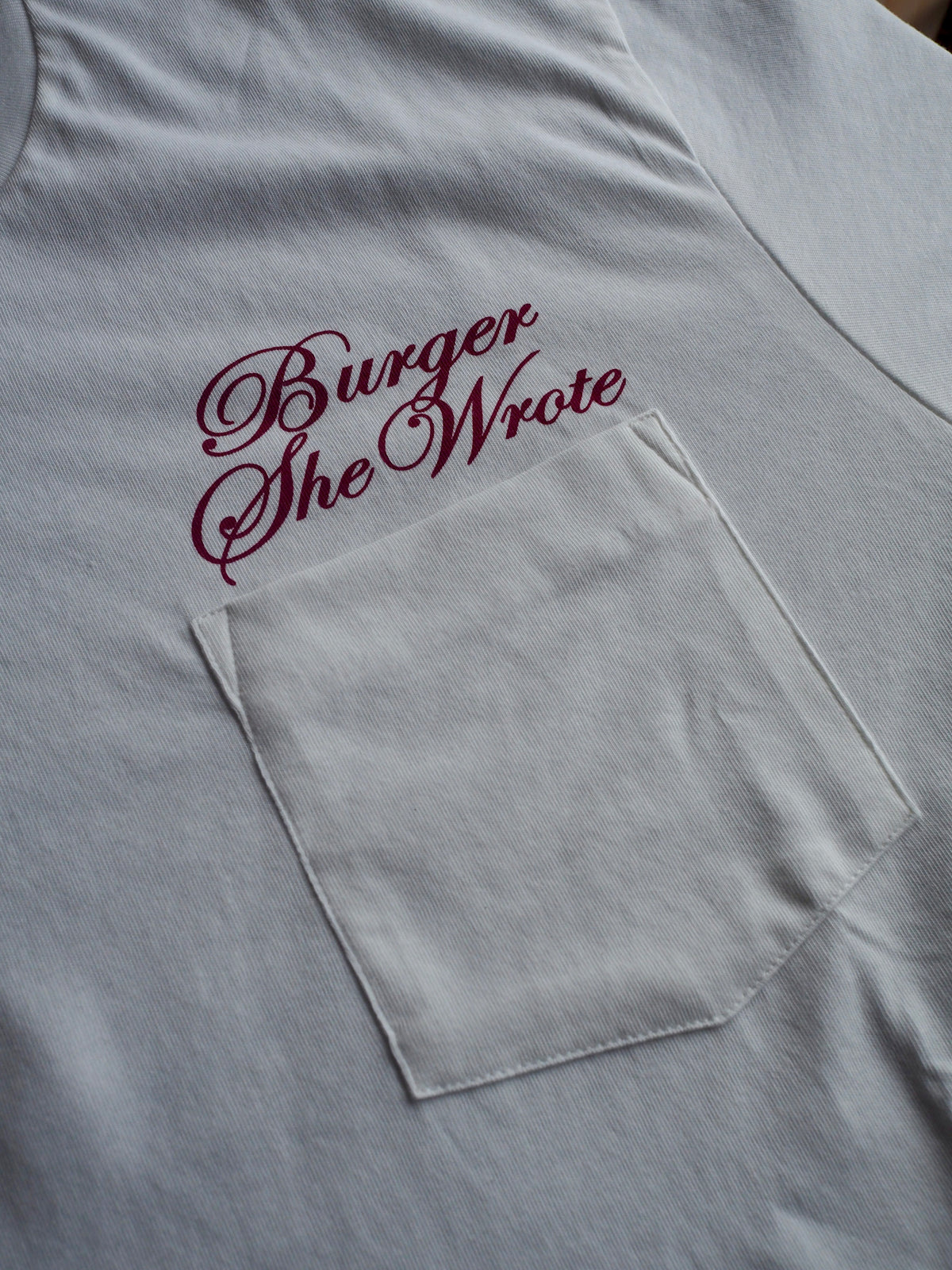BRIXTON BURGER SHE WROTE POCKET TEE - WHITE