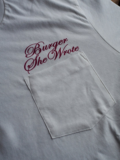 BRIXTON BURGER SHE WROTE POCKET TEE - WHITE
