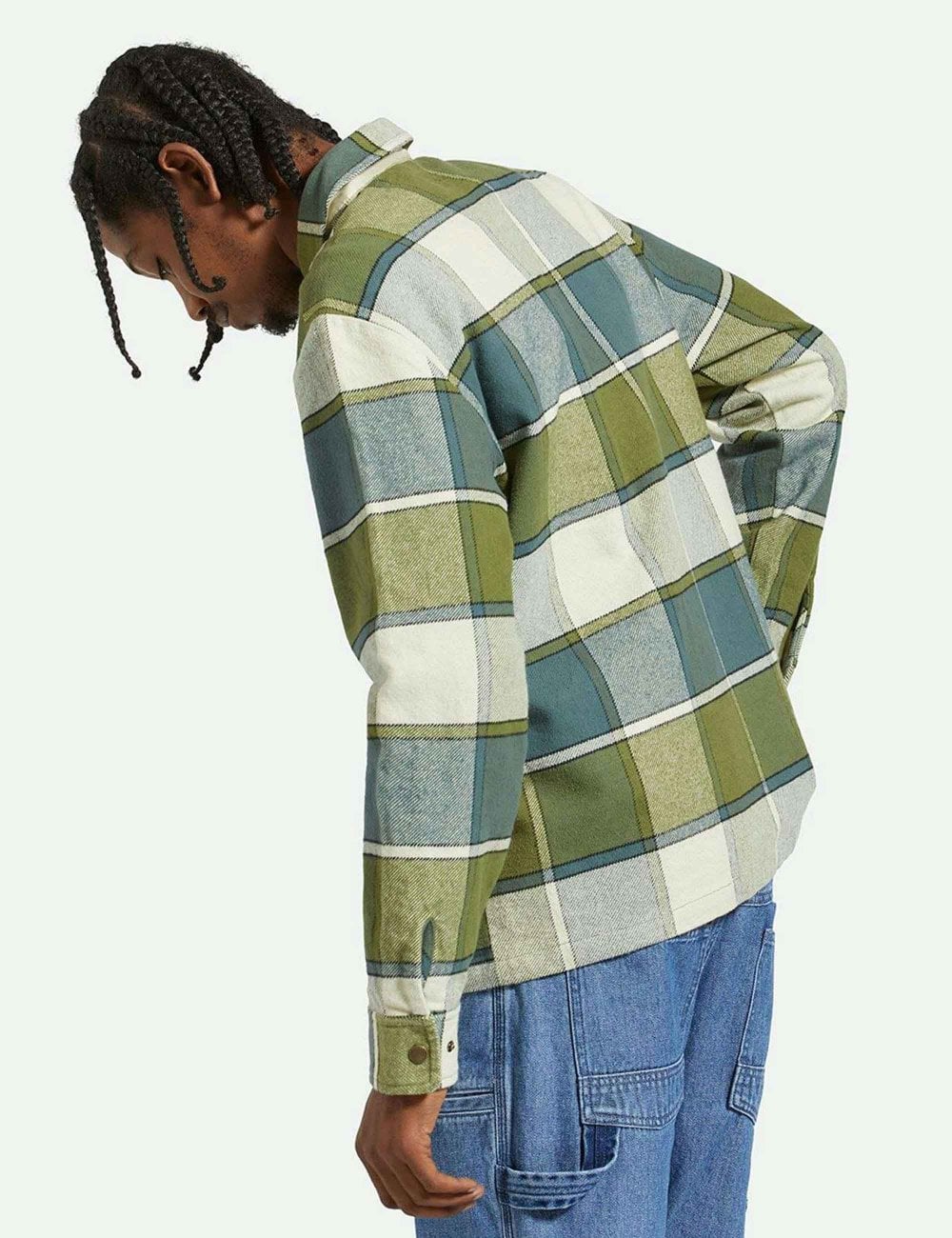 BRIXTON MOTOR ZIP JKT-BLUE MIRAGE/DILL PLAID　ブリクストン　モータージップジャケット