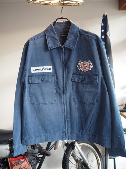 BRIXTON GOODYEAR TRADEMARK LIGHTWEIGHT GARAGE JACKET WASHED NAVY ブリクストン グッドイヤー トレードマークガレージジャケット