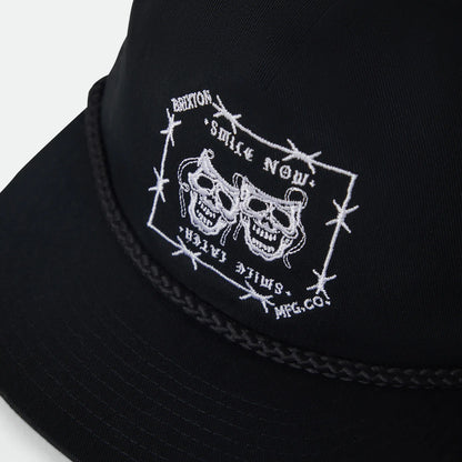 BRIXTON SMILE ALWAYS HP SNPK - BLACK ブリクストン スマイルオールウェイズ スナップバックキャップ