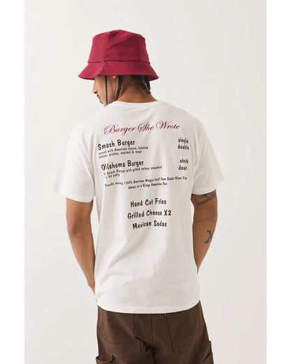 BRIXTON BURGER SHE WROTE POCKET TEE - WHITE