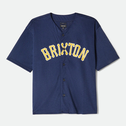 BRIXTON THE BRIXTON MESH BASEBALL JERSEY - WASHED NAVY ブリクストン メッシュベースボールジャージ