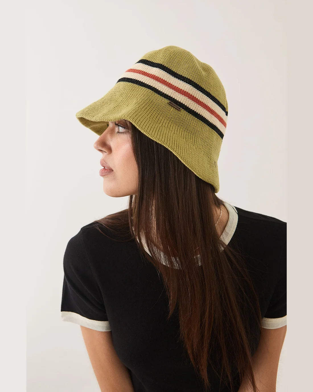BRIXTON REDDING KNIT PACKABLE HAT - GREEN MULTI STRIPE