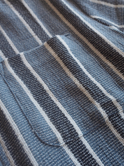BRIXTON THE DEXTER TEXTURED STRIPE S/S WVN BLACK/DUSTY BLUE ブリクストン デクスターテクスチャードストライプ ショートスリーブシャツ