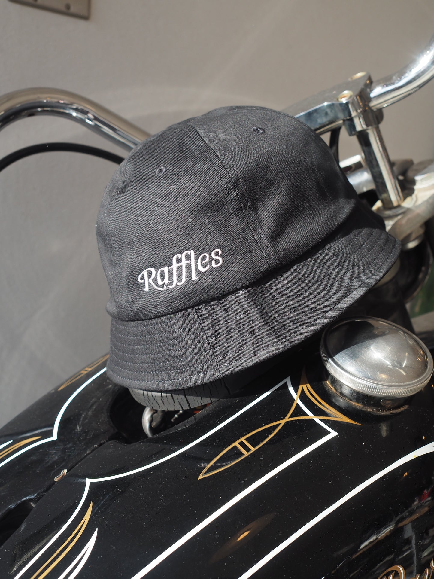 Raffles logo short brim ball hat