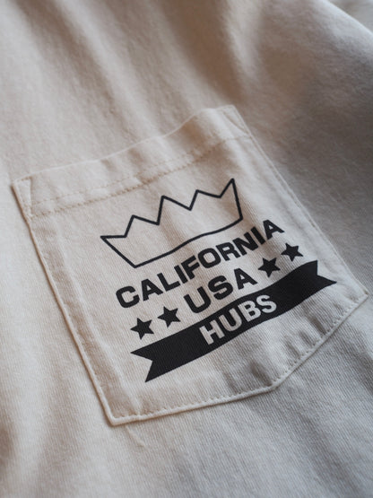 hubs California Pigment dyeing wide short sleeve pocket Tshirt　ハブスカリフォルニアTシャツ