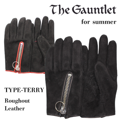 powwow the gauntlet TYPE-TERRY Roughout Leather Black パウワウ ガントレッド グローブ テリー ラフアウトレザー ブラック
