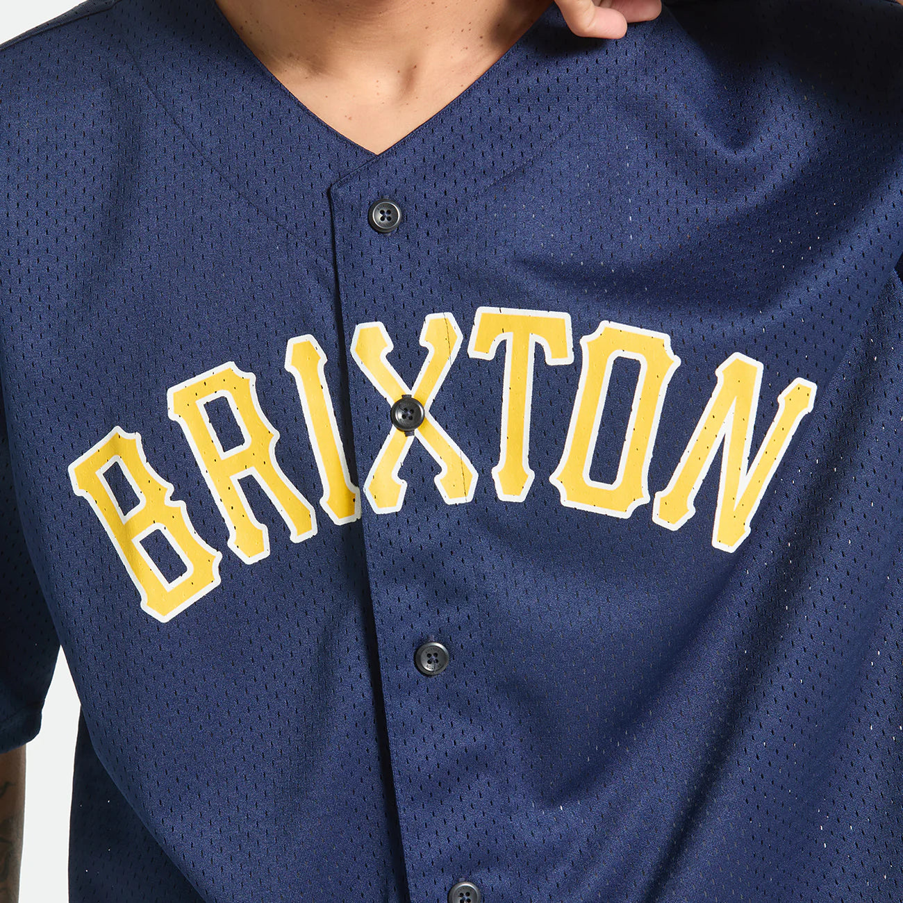 BRIXTON THE BRIXTON MESH BASEBALL JERSEY - WASHED NAVY ブリクストン メッシュベースボールジャージ
