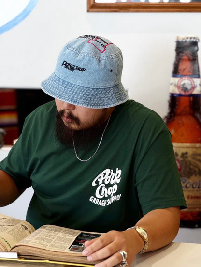 PORKCHOP GARAGE SUPPLY P POWER DENIM BUCKET HAT