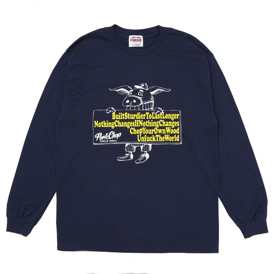 PORKCHOP GARAGE SUPPLY SLOGAN L/S TEE　ポークチョップガレージサプライ　スローガンロングスリーブTシャツ