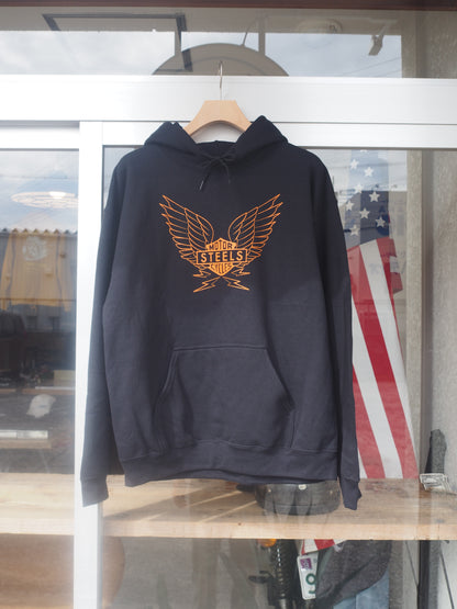 Steels Flying Bar & Shield logo hoodie スティールズ パーカー