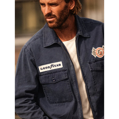 BRIXTON GOODYEAR TRADEMARK LIGHTWEIGHT GARAGE JACKET WASHED NAVY ブリクストン グッドイヤー トレードマークガレージジャケット