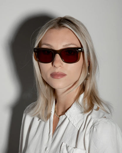 DECADE eyewear MELVIN 80s CRYSTAL OLIVE / BROWN