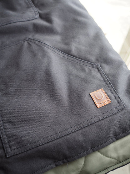 BRIXTON BUILDERS ABRAHAM REV VEST - BLACK / OLIVE SURPLUS