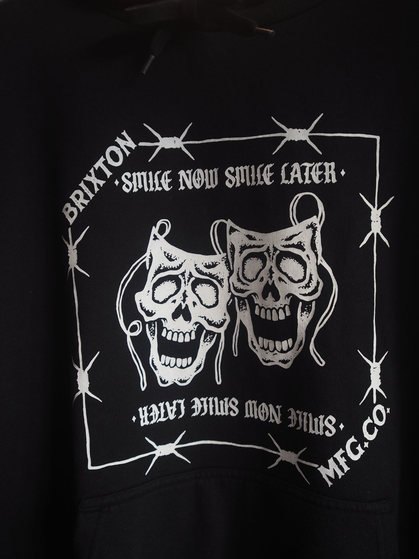 BRIXTON SMILE ALWAYS RELAXED HOODIE - BLACK ブリクストン スマイルオールウェイズ リラックス フーディ パーカー