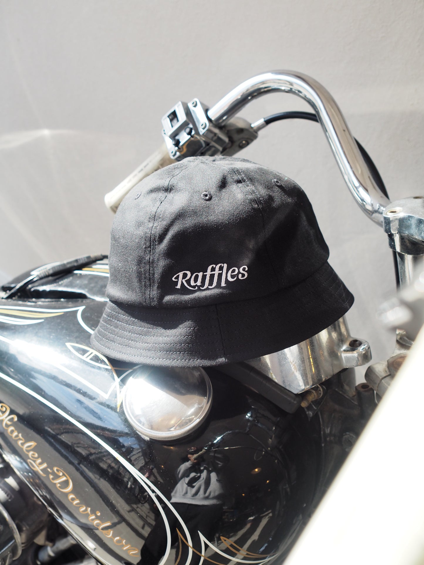 Raffles logo short brim ball hat