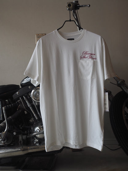 BRIXTON BURGER SHE WROTE POCKET TEE - WHITE