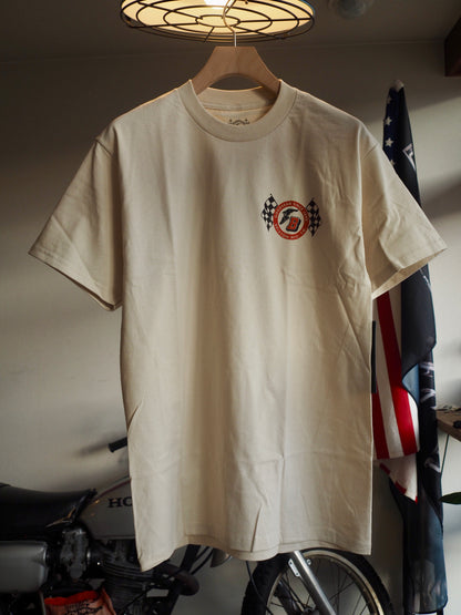 BRIXTON GOODYEAR SPEEDWAY S/S STD -CREAM ブリクストン グッドイヤー スピードウェイ ショートスリーブTシャツ