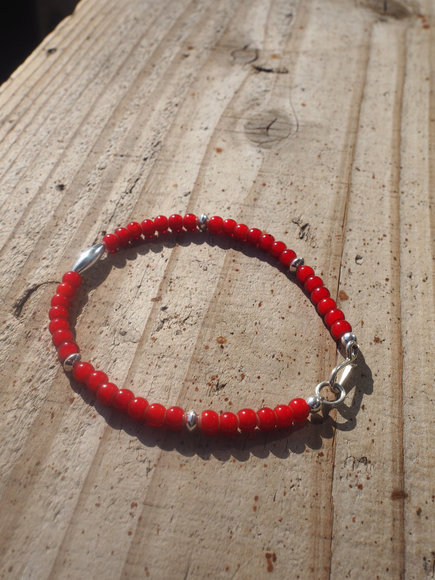 STAMP WORKS Glass Beads Bracelet SILVER925 スタンプワークス ガラスビーズブレスレット アンティークビーズ シルバー925