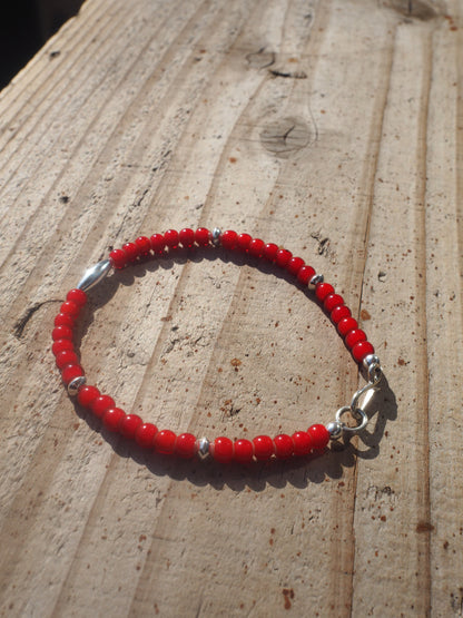 STAMP WORKS Glass Beads Bracelet SILVER925 スタンプワークス ガラスビーズブレスレット アンティークビーズ シルバー925