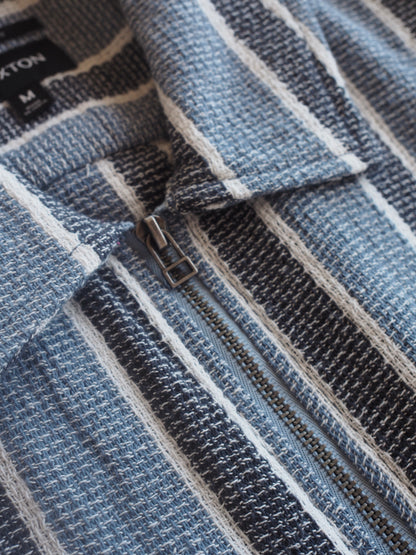 BRIXTON THE DEXTER TEXTURED STRIPE S/S WVN BLACK/DUSTY BLUE ブリクストン デクスターテクスチャードストライプ ショートスリーブシャツ