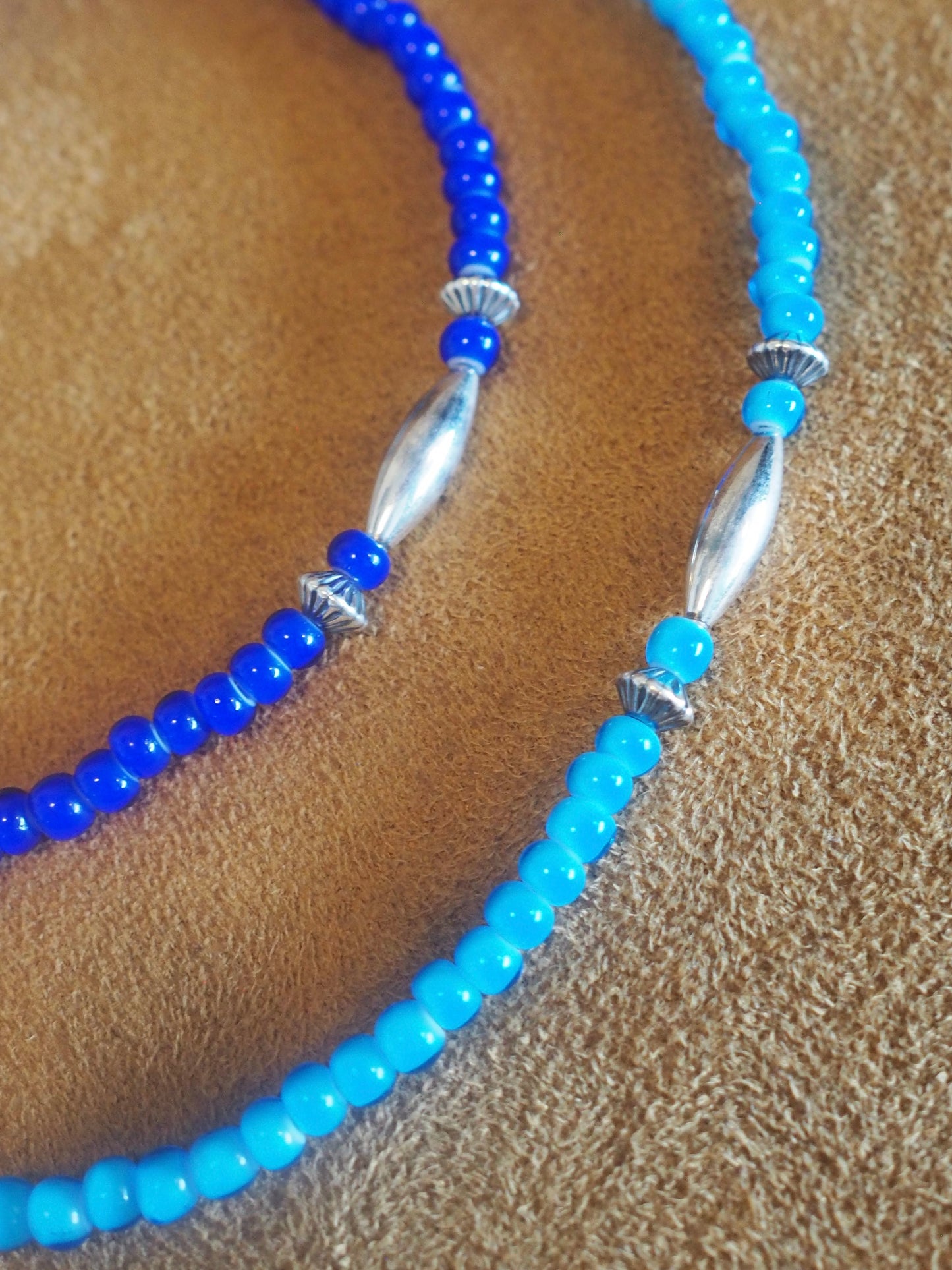 Glass Beads Bracelet white hearts × silver925