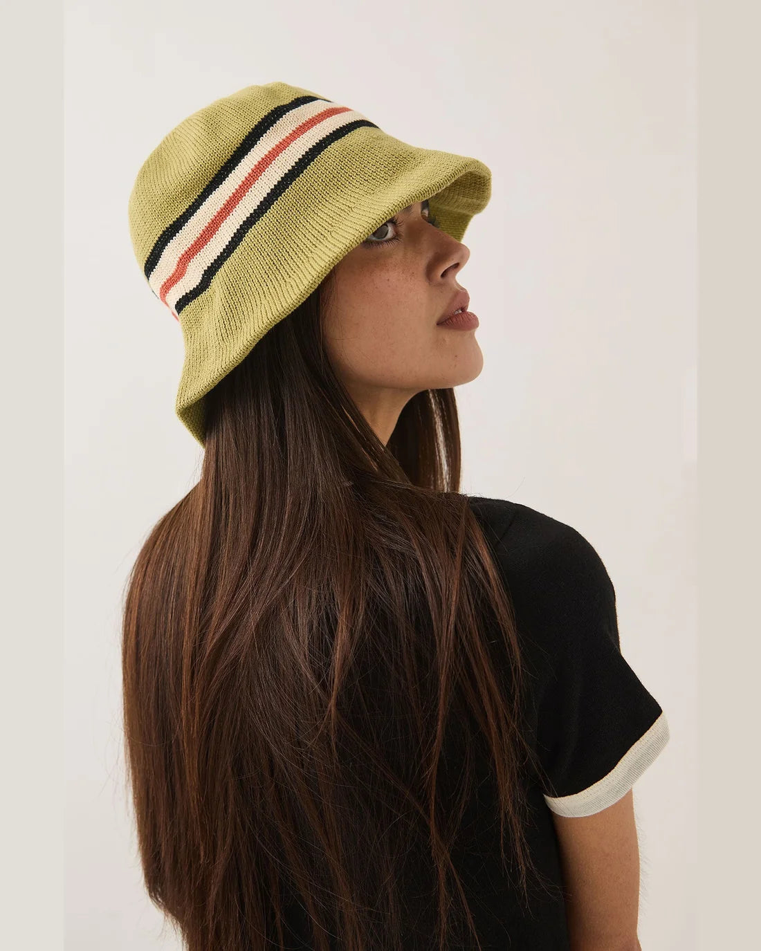 BRIXTON REDDING KNIT PACKABLE HAT - GREEN MULTI STRIPE