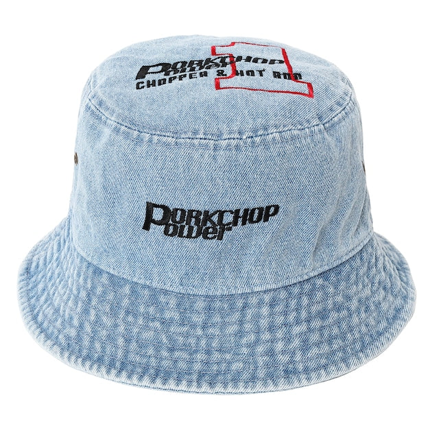 PORKCHOP GARAGE SUPPLY P POWER DENIM BUCKET HAT