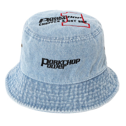 PORKCHOP GARAGE SUPPLY P POWER DENIM BUCKET HAT