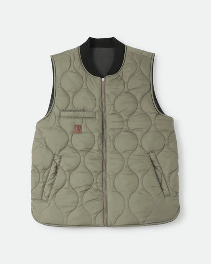 BRIXTON BUILDERS ABRAHAM REV VEST - BLACK / OLIVE SURPLUS