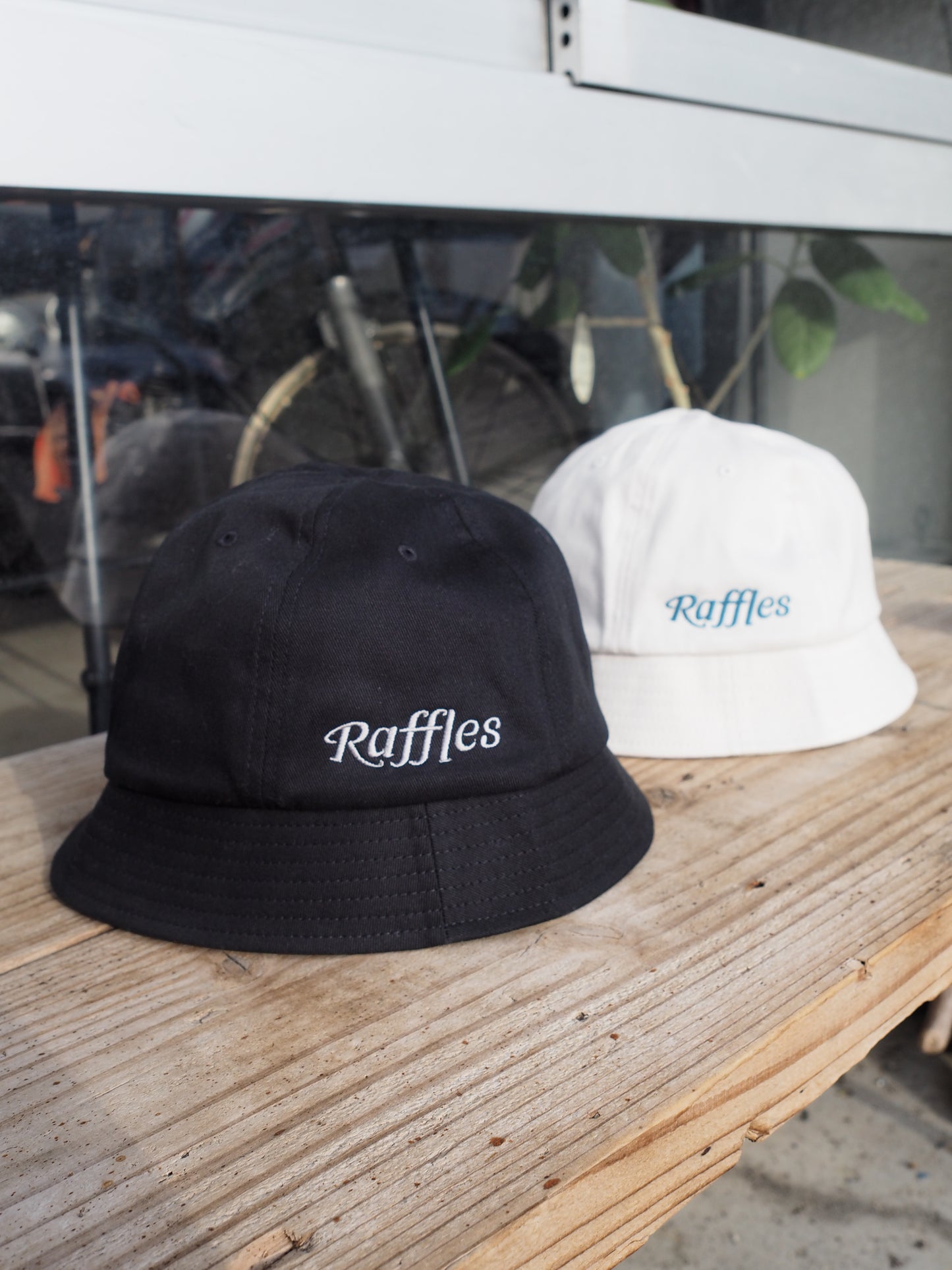 Raffles logo short brim ball hat