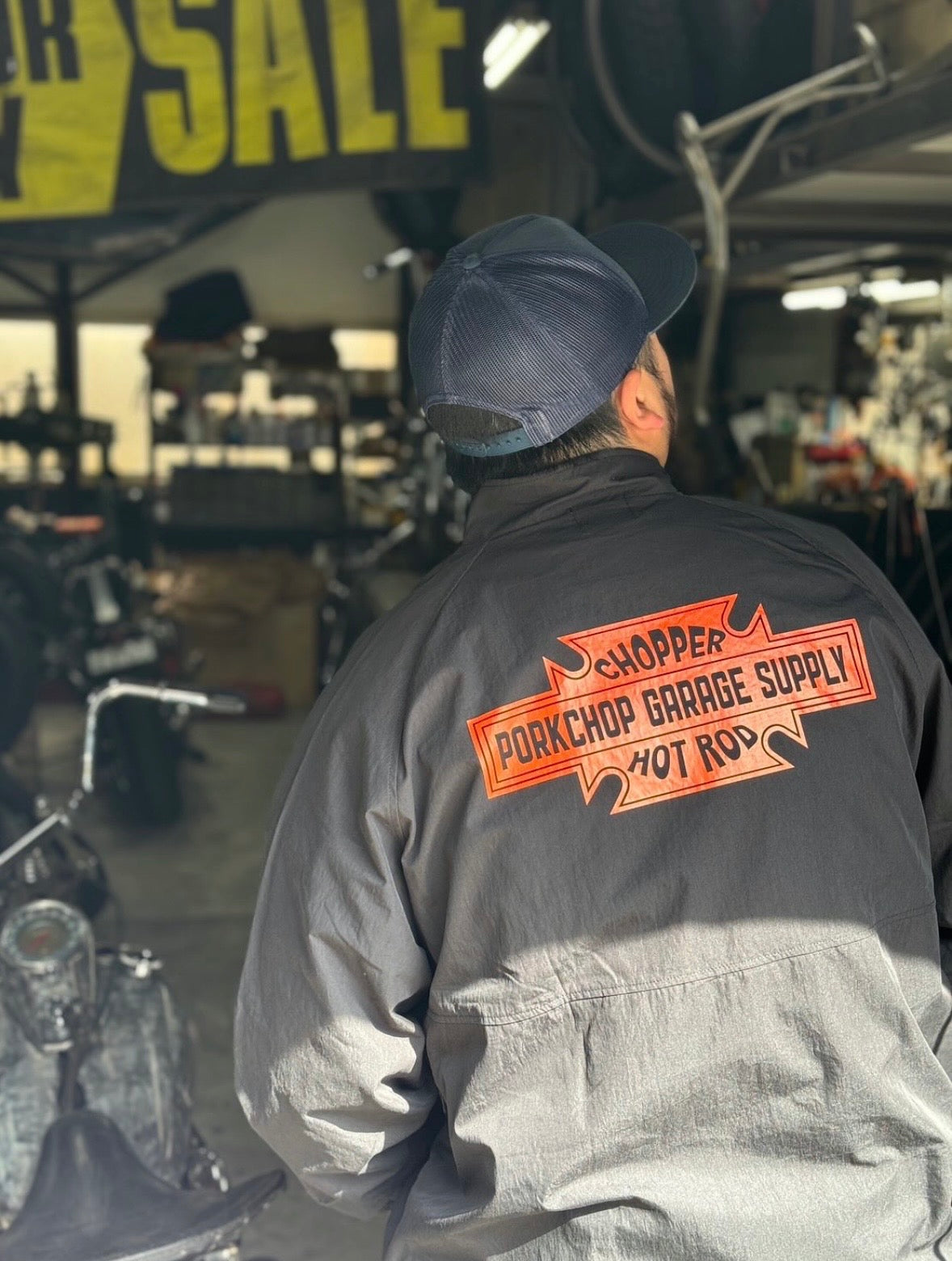 ポークチョップ　TRACK JKT CREAM Sサイズ PORKCHOP GARAGE SUPPLY - BAR&SHIELD TRACK JKT (CREAM) / バー
