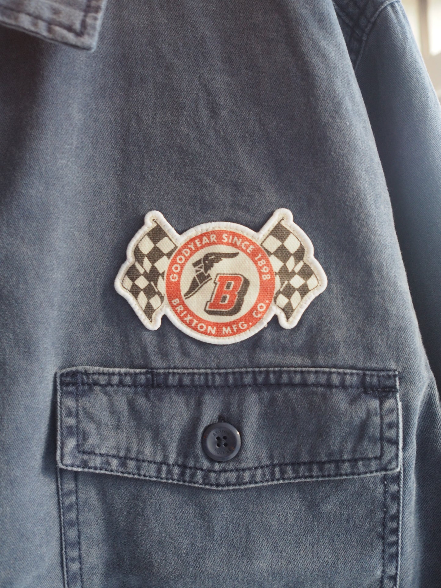BRIXTON GOODYEAR TRADEMARK LIGHTWEIGHT GARAGE JACKET WASHED NAVY ブリクストン グッドイヤー トレードマークガレージジャケット